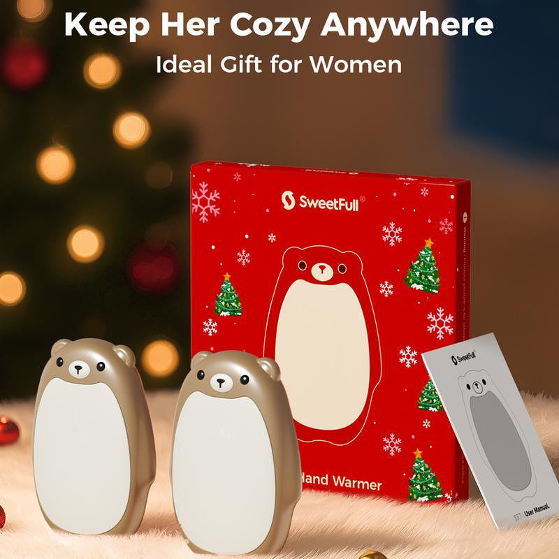 SWEETFULL Rechargeable Bear Hand Warmers - Cuddle Your Cold Hands with 3 Heat Levels and Magnetic Fun, Perfect for Outdoor Adventures and Christmas Gifts!