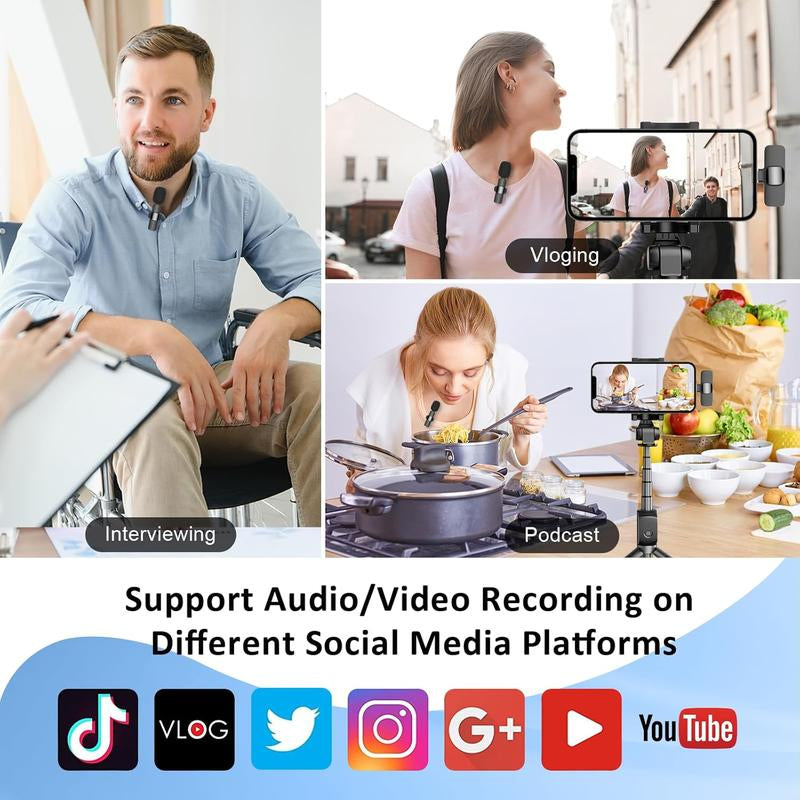 Elevate Your Audio Experience with the Wireless Lavalier Microphone for iPhone/Android – Perfect for Tiktok, Youtube, Vlogging & Video Recording!