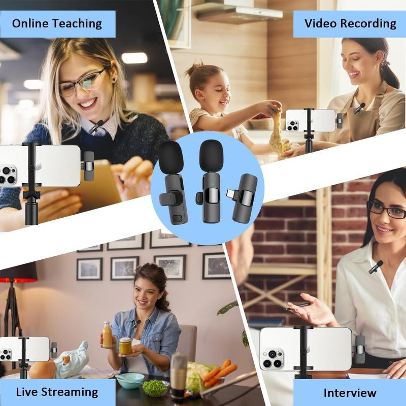 Elevate Your Audio Experience with the Wireless Lavalier Microphone for iPhone/Android – Perfect for Tiktok, Youtube, Vlogging & Video Recording!