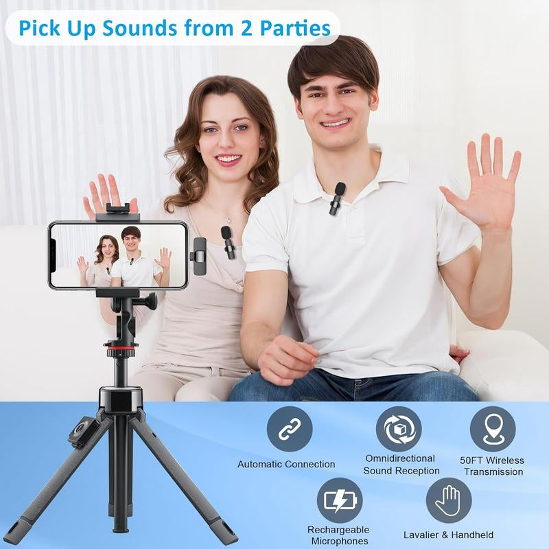 Elevate Your Audio Experience with the Wireless Lavalier Microphone for iPhone/Android – Perfect for Tiktok, Youtube, Vlogging & Video Recording!