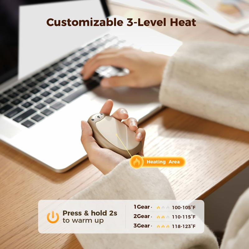 SWEETFULL Rechargeable Bear Hand Warmers - Cuddle Your Cold Hands with 3 Heat Levels and Magnetic Fun, Perfect for Outdoor Adventures and Christmas Gifts!