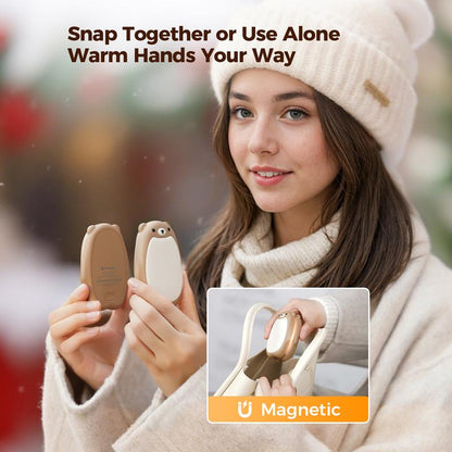 SWEETFULL Rechargeable Bear Hand Warmers - Cuddle Your Cold Hands with 3 Heat Levels and Magnetic Fun, Perfect for Outdoor Adventures and Christmas Gifts!